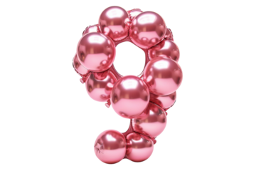 A vibrant arrangement of pink balloons forms the number nine, perfect for birthday celebrations