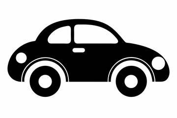 toy car silhouette vector illustration black and white