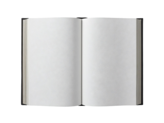 Top View of Hardcover Book with Blank Cover Transparent PNG, Fully Visible, No Crop.