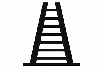 wooden ladder silhouette vector illustration black