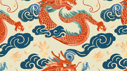 Fototapeta premium Dragon Boat Festival Symbol Background: Demonstrating the Profound Cultural Connotations and National Spiritual Outlook Carried by the Dragon Boat Festival with Symbolic Elements