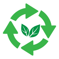 recycle symbol on white background