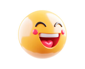 3D happy smiley face emoji PNG