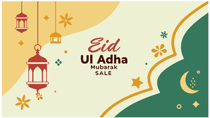 Eid ul adha mubarak sale banner design