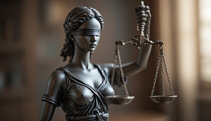  Fairness and impartiality in divorce legal assistance are symbolized by the blindfolded lady justice statue