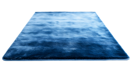 Plain light blue rectangular rug with a soft isolated on white background