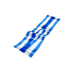 Obraz premium Blue and White Striped Beach Mat, Summer Relaxation, Wavy Fabric Texture