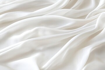 Fototapeta premium Flowing White Fabric Texture, Delicate Waves, Soft Light, Clean Aesthetic, Elegant Look