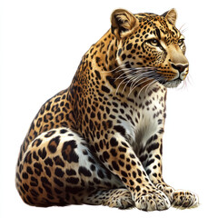 Fototapeta premium leopard on white background