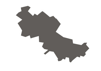 Dindori District map of Madhya Pradesh state in gray color
