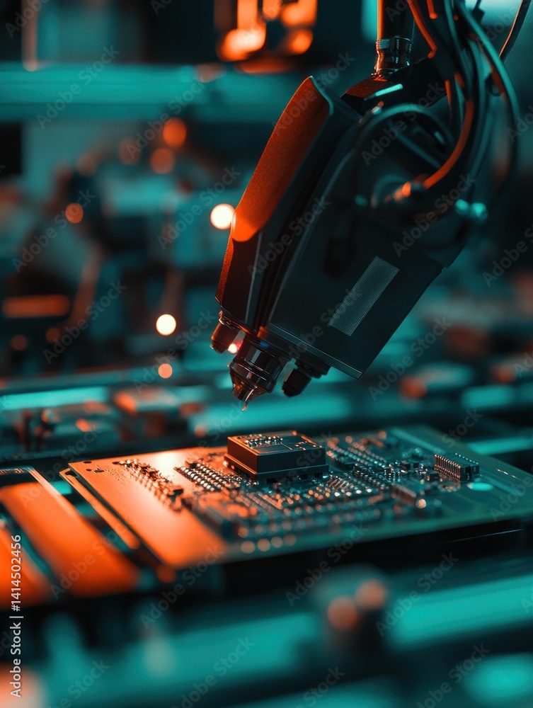 Poster automated robotic precision in electronics assembly with advanced technology
