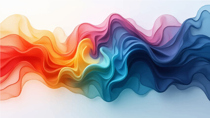 Vibrant gradient of primary colors, transitioning from deep blues and reds to bright yellows,brown black on a clean white background, creating a stunning visual effect.