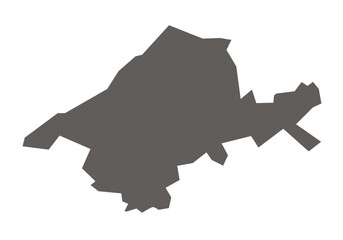 Jabalpur District map of Madhya Pradesh state in gray color