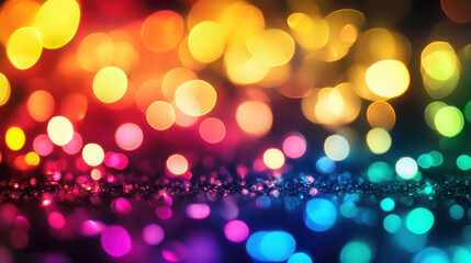 Obraz premium Vibrant colorful bokeh lights create a magical and dreamy atmosphere
