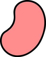 Curved abstract silhouette with black outline