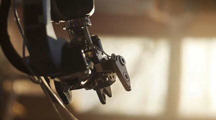 Industrial robot arm in motion, showcasing precision and advanced mechanics in modern manufacturing.