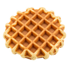 Golden Waffle Close-Up Round Breakfast Pastry Delicious and Appetizing