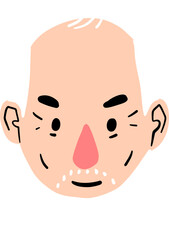 Faces of old man over 70 years old