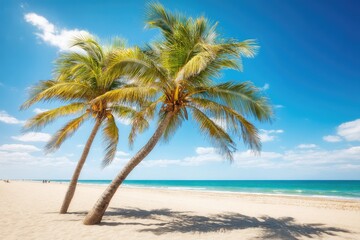 Tropical beach scene with palm trees (6)