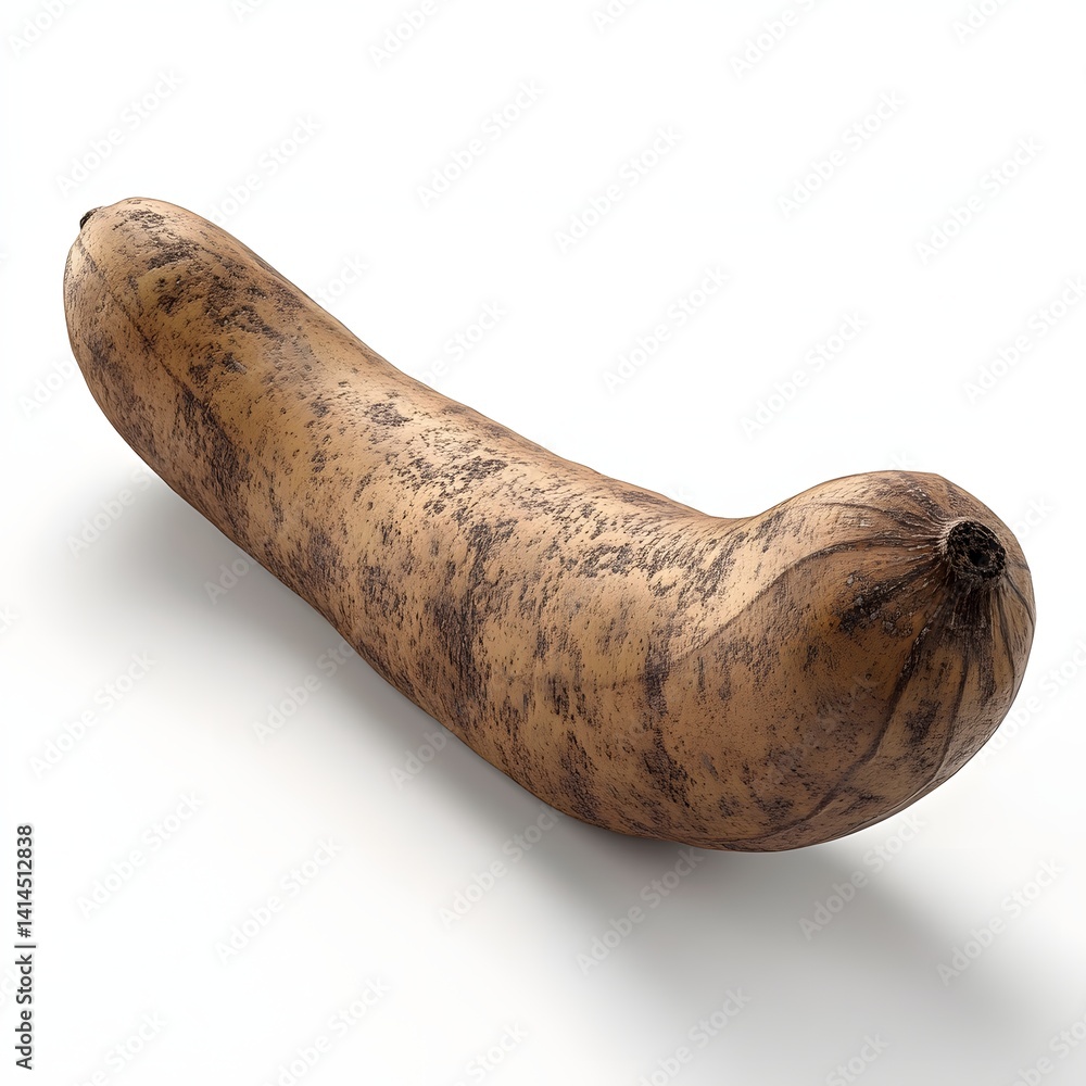 Poster A single Tamarind showcasing its advanced stage of decay. The banana's surface displays various stages of browning and texture changes. Overripe Tamarind Isolated on a white background