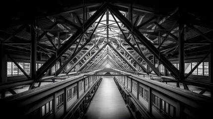 Dark black architectural framework strong-3 - skylight urban perspective Architecture city