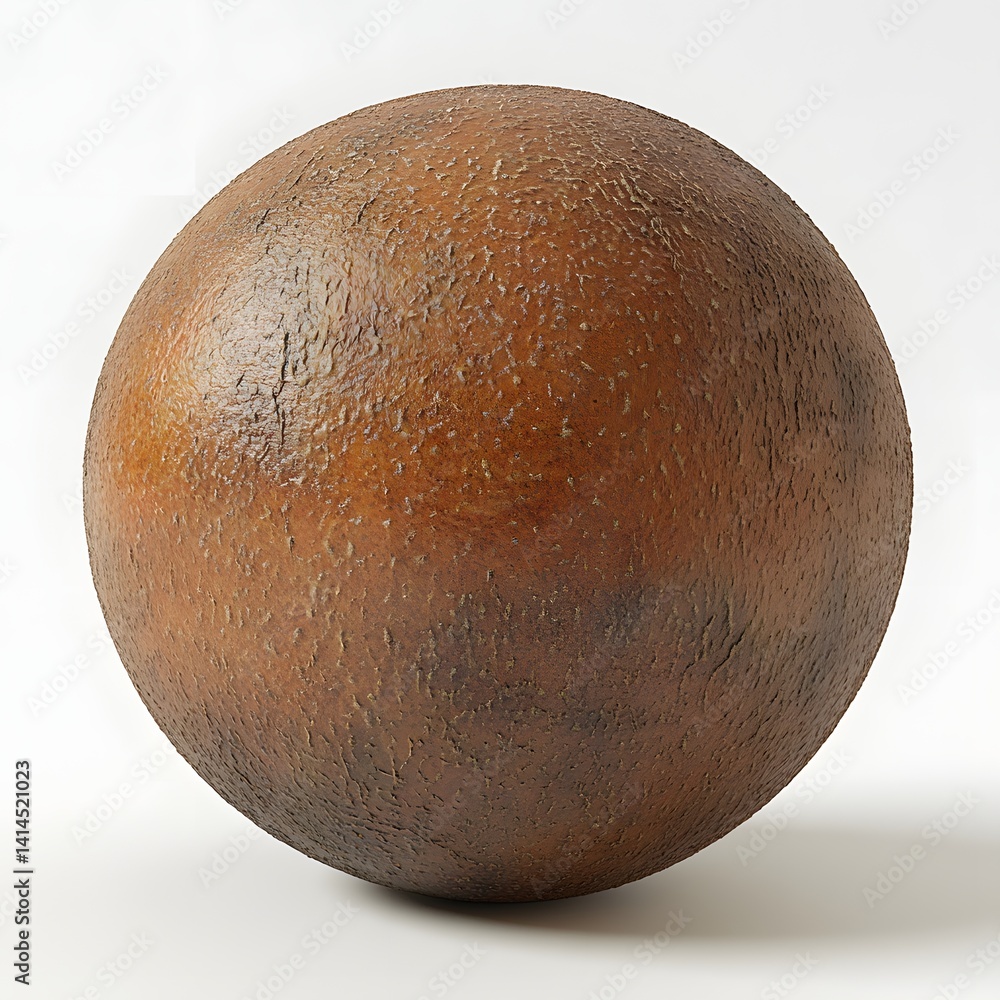 Poster 3d render of a textured brown sphere. the surface is rough and shows intricate detail. a 3d render o