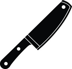 Butcher Knife Icon Silhouette Black Vector - Professional Cooking Graphic