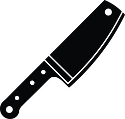 Butcher Knife Icon Silhouette Black Vector - Professional Cooking Graphic