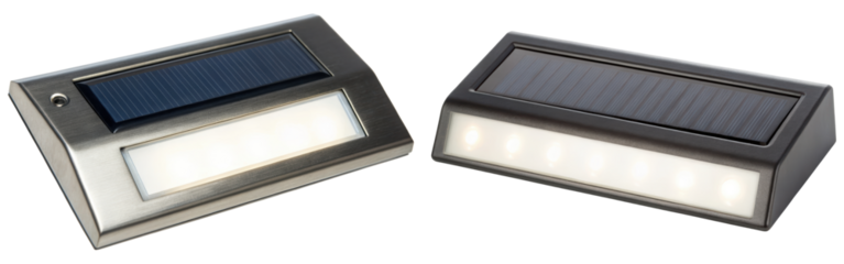 Sleek solar-powered lights for outdoor illumination isolated with transparent background