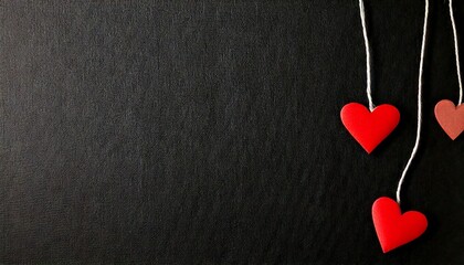 Obraz premium Handmade small paper hearts with strings.