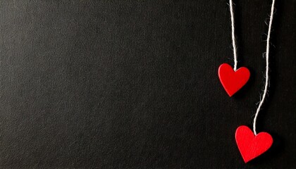 Obraz premium Handmade small paper hearts with strings .