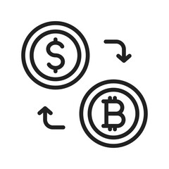 Currency Exchange icon vector image. Suitable for mobile apps, web apps and print media.