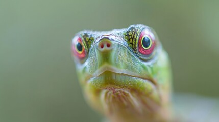 Fototapeta premium Close up turtle portrait soft lighting peaceful wildlife nature reptile photography