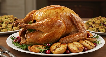 Roasted Turkey Feast: A Golden-Brown Thanksgiving Delight