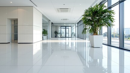 Fototapeta premium Modern, bright, and spacious office lobby