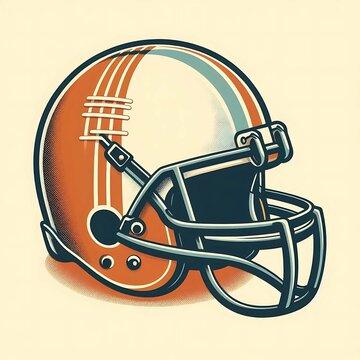 Retro Football Helmet Illustration suitable for professional presentation