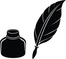 watercolor ink bottle vector illustration