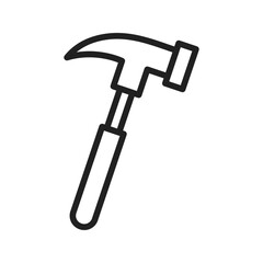 Hammer icon vector image. Suitable for mobile apps, web apps and print media.