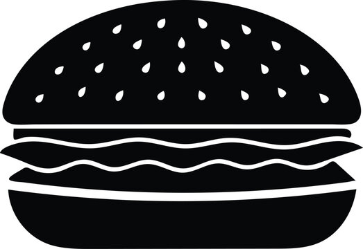black burger with sesame seeds clip art preview