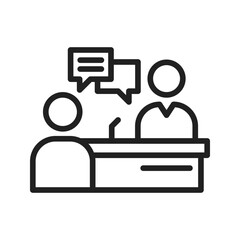 Interview icon vector image. Suitable for mobile apps, web apps and print media.