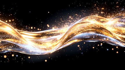 Obraz premium Liquid Gold Flowing Dark