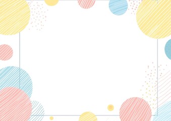 Obraz premium Pastel Circles Design with Pink, Blue, and Yellow Color Palette on White