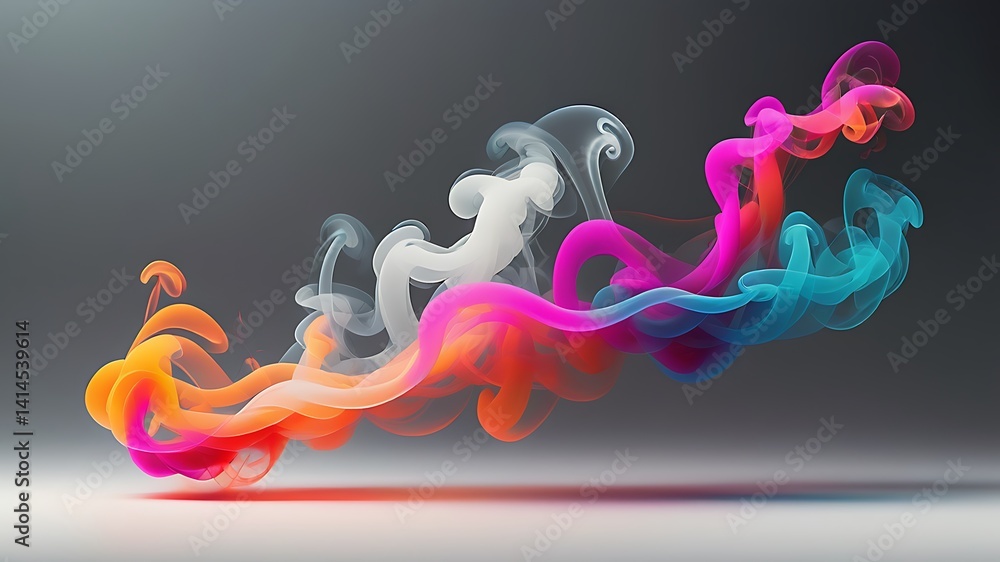 Poster abstract colorful smoke swirls design element for background