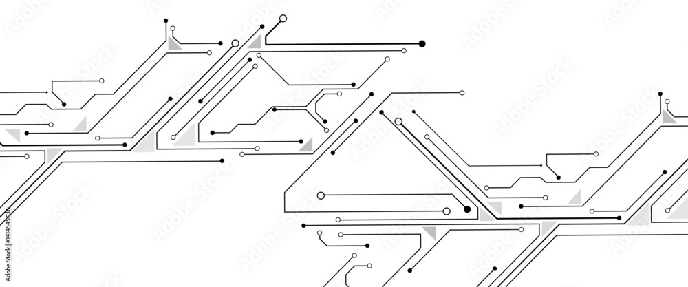 Poster Vector abstract technology on white background. Abstract futuristic circuit board Illustration, Circuit board with various technology elements.