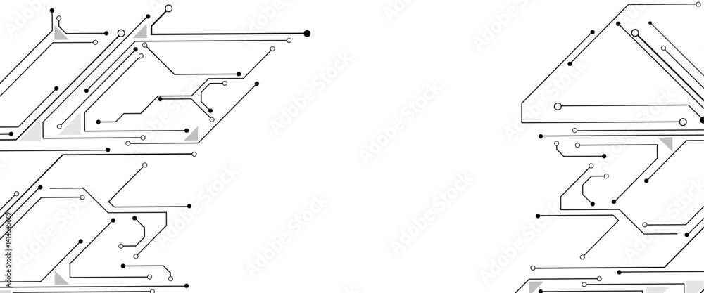 Poster Vector abstract technology on white background, Abstract technology circuit diagram on white background.