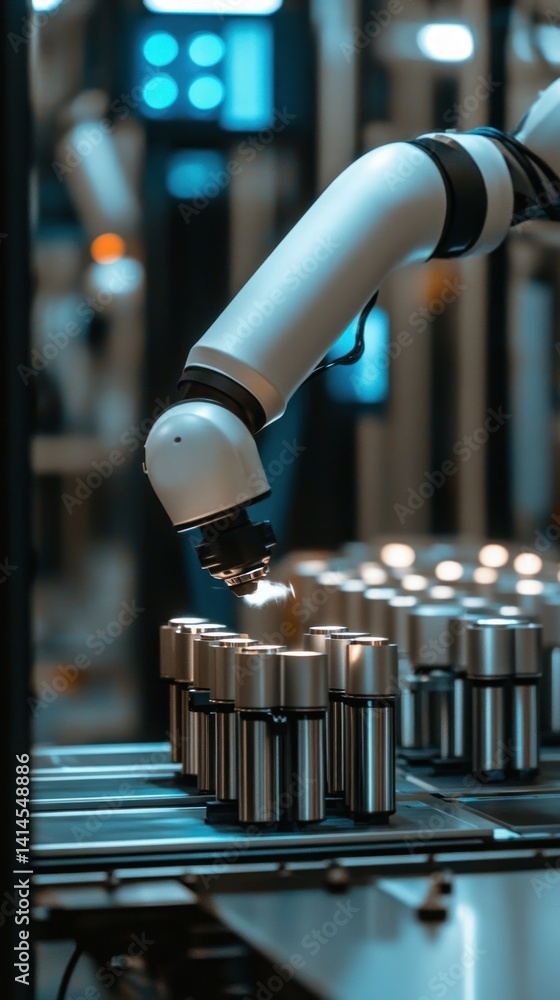 Poster automated manufacturing process: robotic arm precision assembly
