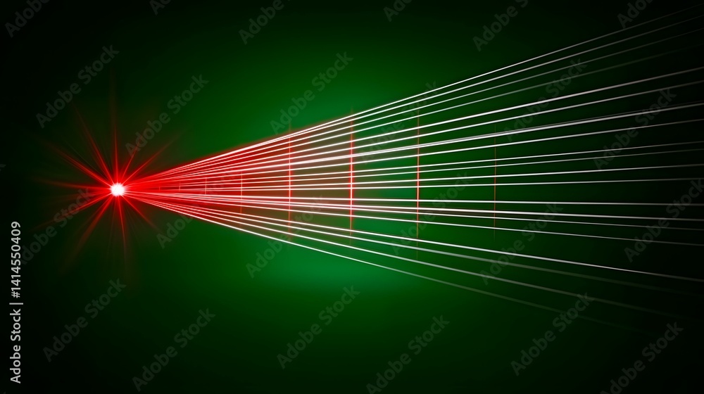 Poster the image contains a vibrant abstract design featuring a bright red light source at one end that str