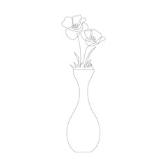 Flower drawing mono line. Continuous line icon on white background .Single line art of daisy flower vector art illustration