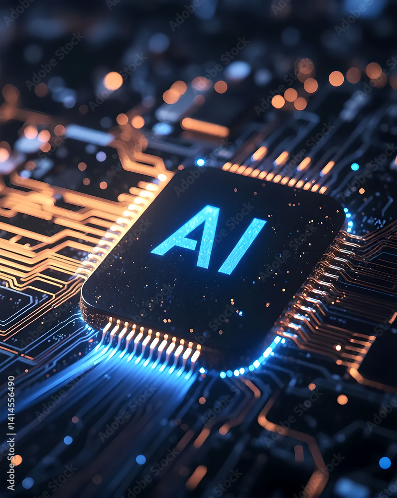 Poster the core of machine learning, an advanced ai processing unit.