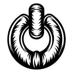 Abstract Monochrome Power Icon with Stylized Edges and Dynamic Design